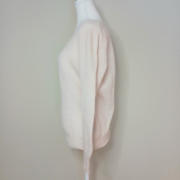 LINE The Label 100% Cashmere Ribbed Pale Pastel Pink Sweater Size Medium - Picture 2 of 5